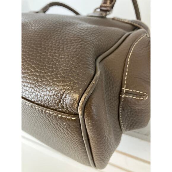 BRIGHTON LARGE BROWN PEBBLED LEATHER BRAIDED SHOULDER BAG - Picture 8 of 16